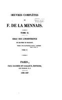 Oeuvres complètes de F. de la Mennais - Tome II