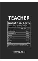 Nutritional Facts Teacher Awesome Notebook: 6x9 inches - 110 dotgrid pages - Greatest Passionate working Job Journal - Gift, Present Idea