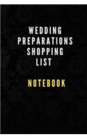 Wedding preparations shopping list notebook ideal for wedding shopping essentials and your Planning of wedding