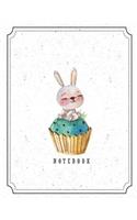 Notebook: Cute bunny on white cover and Lined pages, Extra large (8.5 x 11) inches, 110 pages, White paper(3 Cute Bunny on White Notebook)