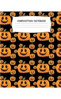 Composition Notebook: Halloween Pumpkin Jack O' Lantern Composition Notebook Back to School 7.5 x 9.25 Inches 100 College Ruled Pages Kids Adults