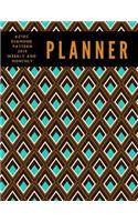Aztec Diamond Pattern 2019 Weekly and Monthly Planner