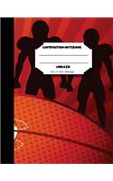 Composition notebook unruled 8.5 x 11 inch 200 page, Red NFL team
