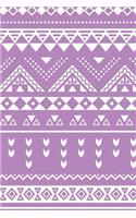 Aztec Design Notebook: Bright Lilac: Notebook 6 X 9: Notebook 250 Pages