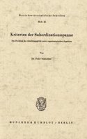 Kriterien Der Subordinationsspanne