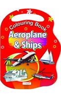 colouring Book of Aeroplane & Ship