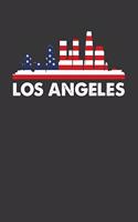 Los Angeles: 100 page 6 x 9 Blank lined journal Proud of your American City skylines, 4th of July, patriotic US flag cool stuff to jot down your ideas and notes