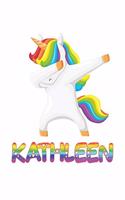 Kathleen: Kathleen 6x9 Journal Notebook Dabbing Unicorn Rainbow