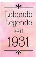 Lebende Legende 1931: DIN A5 - 120 Punkteraster Seiten - Kalender - Notizbuch - Notizblock - Block - Terminkalender - Abschied - Abschiedsgeschenk - Ruhestand - Arbeitsko