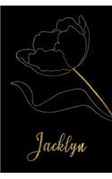 Jacklyn: Personalized Writing Journal for Women - Elegant Black and Gold
