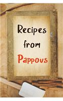 Recipes From Pappous: Blank Recipe Book to Write In. Gift of Grandfather's Favorite Recipes