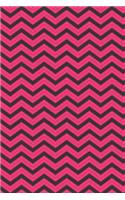 Notes: Circle the Date Journal with Ruled Pages for Work or School Hot Pink and Black Chevron Design