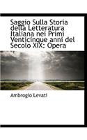 Saggio Sulla Storia Della Letteratura Italiana Nei Primi Venticinque Anni del Secolo XIX