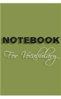 Notebook For Vocabulary