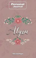 Alyssa Notebook Journal Personal Diary Personalized Name 120 pages Lined (6x9 inches) (15x23cm)