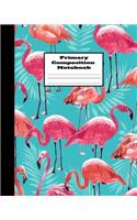 Primary Composition Notebook: Turquoise Pink Orange Flamingo Primary Composition Notebook Story Paper - 8x10- Grades K-2; School Specialty Handwriting Paper Dotted Middle Line(1 Kindergarten Composition Notebooks)