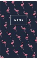 Notes: Flamingo Tropical Palm Beach Paperback Journal / Diary / Notebook with 100 Lined, Cream-colored Pages for Writing Notes and Hand-Painted Design Elem