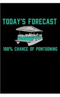 Today's Forecast 100% Chance Of Pontooning: 120 Pages I 6x9 I Monthly Planner I Funny Boating, Sailing & Vacation Gifts