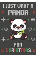 I Just Want A Panda For Christmas: Christmas Gifts Panda Blank Lined Notebooks, Journals, Planners and Diaries to Write In - For Panda Lovers