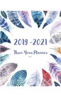 2019-2021 Three Year Planner-Feathers: 36 Months Planner and Calendar, Monthly Calendar Planner, Agenda Planner and Schedule Organizer, Journal Planner and Logbook, Appointment Notebook, 