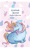 Gratitude Journal - Magical Unicorns: Gorgeous full color Unicorn illustrated Thankfulness Diary - Blue Unicorn(Illustrated Writing Prompts Gratitude Journal Paperback)