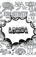 Amanda: Personalized Drawl and Write Journal, Notebook Featuring 120 Lined Pages 6x9