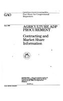 Agriculture Adp Procurement: Contracting and Market Share Information