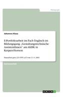 E-Portfolioarbeit im Fach Englisch im Bildungsgang 