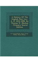 A History Of The English Poor Law