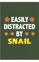Easily Distracted By Snail: Snail Lovers Funny Gifts Dot Grid Journal Notebook 6x9 120 Pages