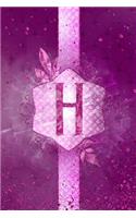 H: Ballerina Princess Letter H Monogram Lined Journal