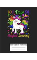 Composition Notebook: Unicorn Kids Soft Glossy Cover Wide Ruled Blank Lined Unicorns Journal Paper 7.5 x 9.25 Inches 110 Pages