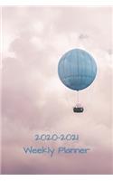 2020-2021 Weekly Planner: A 2-year planner with monthly and weekly logs. Lovely pink and blue balloon design.