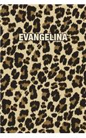 Evangelina: Personalized Notebook - Leopard Print (Animal Pattern). Blank College Ruled (Lined) Journal for Notes, Journaling, Diary Writing. Wildlife Theme Des