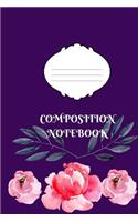 Composition Notebook: floral design composition notebook 98 pages wide ruled