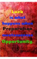 Luck Is What Happens When Preparation Meetssuccess Opportunity.