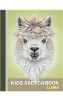 Kids Sketchbook Llama: Large Blank Paper for Drawing & Doodling