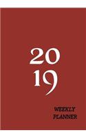 2019 Weekly Planner: Burnt Umber Planner
