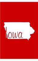 Iowa - Red Lined Notebook with Margins: 101 Pages, Medium Ruled, 6 x 9 Journal, Soft Cover