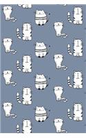 Bullet Journal Notebook for Cat Lovers Sketchy Cats Pattern 10: 112 Page Numbered Graph Style Grid Bullet Journal with Index Pages and Key Pages in Portable 6 X 9 Size.