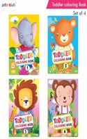 Jolly Kids Toddler Colouring Die-Cut Animals Shape Activity Books Set (Set of 4) for Kids| Ages 1-6 Years