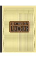 3 Column Ledger: General Columnar Ruled Ledger Book Blank Accounting Bookkeeping Notebook, Account Record Keeping Books, Paper Book Financial Accounting Journal 8.5x