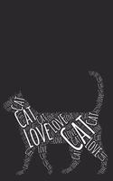 Cat Wordart Notebook: 6x9inch Cat Wordart Notebook College-ruled