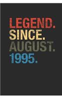 Legend Since August 1995: Graph Ruled Notebook / Journal (6 X 9 - 5 X 5 Graph Ruled) - August Birthday Gift and August Anniversary Gift