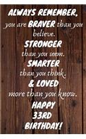 Always Remember You Are Braver Than You Believe Happy 33rd Birthday
