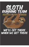 Notebook: Sloth Running Team Lazy Funny Vintage Dot Grid Dotted 6x9 120 Pages
