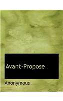 Avant-Propose
