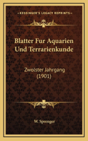 Blatter Fur Aquarien Und Terrarienkunde