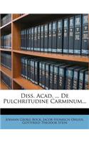 Diss. Acad. ... de Pulchritudine Carminum...