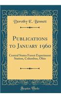 Publications to January 1960